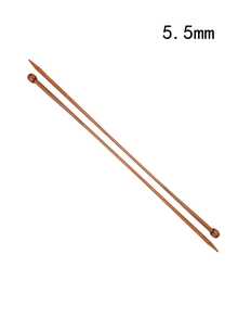 2 kim đan một đầu bằng tre, dài 35cm - Đầu thẳng, thích hợp cho người mới bắt đầu và các dự án sợi cồng kềnh - Màu cacbon hóa - Xem 8