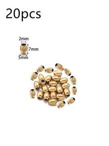 20-50pcs/Pack Stainless Steel Rice Beads, Tarnish Resistant Genuine Gold Plated Oval Loose Beads For DIY Jewelry Making - Rice Beads - View 15