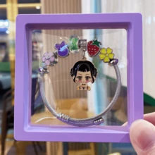 K-POP Demon Hunter Charm Bracelet - With Anime Character Pendant, Cute Cartoon Gift For Women, Comes With Purple Display Box (Multiple Designs) - Multicolor - View 12