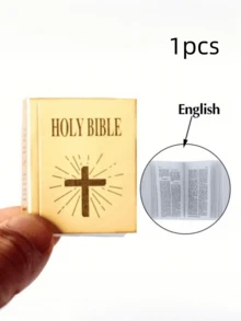 5pcs/Super Mini Bible Paper Book Model Decorations, Readable Book Content, Miniature Dollhouse Furniture Decoration Doll, Learning Accessory, Surprise Gift, Ideal Gift For Christians, Portable Mini Pocket Book, Can Be Used As Keychain, Car Key Decoration, Hanging Packaging Accessory Or Church Supplies, Fashionable And Practical. - Multicolor - View 10