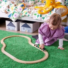IKEA ILLABO 利樂寶火車 3 件組 磁吸連接自由裝卸 含 2 款火車頭 + 貨車 3 歲 + 兼容通用車軌 鍛煉邏輯思維玩具 - 彩色 - 查看 3