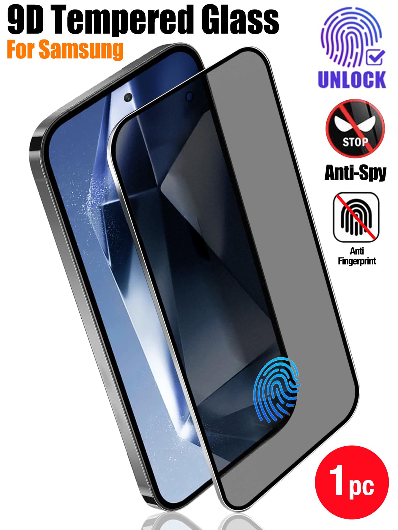 XINHONGYU 1-PC Privacy Tempered Glass Screen Protector For Galaxy Case Friendly Anti-Scratch Anti-Spy Protective Film For Sam'sungGalaxy S24/S25 Ultra/24 24+/25+25/ 23/23+/22+ 22/21+ 21 Series - 1pc - View 1