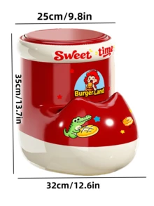 1个鞋形垃圾桶，厨房/卧室/浴室垃圾桶，可爱趣味设计，按压式开盖，内置垃圾袋收纳空间，适合日常使用 - 彩色 - 查看 3