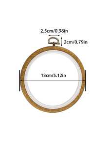 1pc Vintage Wood Grain Embroidery Hoop/DIY Embroidery Frame/Vintage Decorative Frame/Hanging Decor DIY Small Frame/Great Gift, 8cm/10cm/13cm/17cm/21cm/26cm - Bronze - View 10