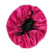 超大号双面真丝缎面睡帽，缎面发帽，可调节发套，适合睡眠、日常生活和节日送礼。 - 灰色 - 查看 11