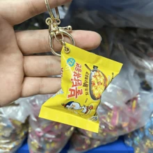 Korean Realistic Snack Bag Keychain, Mini Spicy Chicken Ramen/Potato Chip Snack Bag Keyring, Bag Charm - Multicolor - View 3