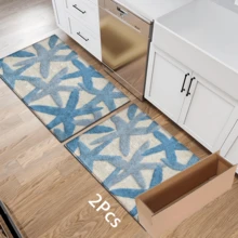 1 Stück Teppich mit Meereskreatur Muster, Kunstwoll-Matte - hochabsorbierend, leicht zu reinigen, geeignet für Heimdekoration, Bauernhaus, Eingangsbereich, Innenbereich, Raum, Küche, Esszimmer, kleines Büro/Homeoffice, Waschbecken, Waschküche, Fußmatte, Küchenmatte, rutschfeste Matte - Verschiedenfarbig - Übersicht 16