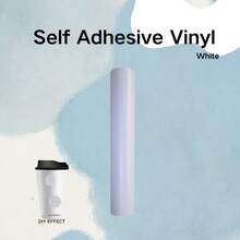 Vật liệu cuộn vinyl tự dính, phù hợp với tất cả các loại máy cắt, có thể dùng để làm nhãn dán trang trí, nhãn dán xe hơi, sổ lưu niệm, biển hiệu, bề mặt mờ. - A-Trắng - Xem 7