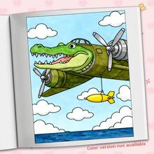 40 Pages - 270g, Italian Style Funny Shark Themed Coloring Book, Soft Skin Paper Coloring Book, Funny Style, Shark Wearing Fashion Glasses Pattern, Blue & White Color Scheme, Includes Shoe Details, Suitable For Stationery, School Supplies, Great Gift For Girls, Valentine's Day, New Year - Brainrot Italiani Da Colorare - View 4