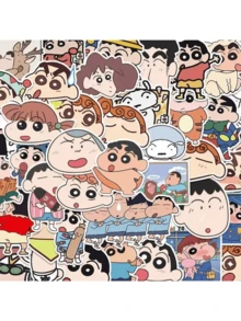 100张可爱蜡笔小新贴纸，迷你卡通趣味贴纸，可用于DIY笔记本、手机、贴纸收藏，超级有趣！ - 彩色 - 查看 5