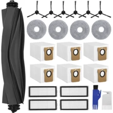 Compatible With L20 Ultra L20 Ultra Complete Robot Vacuum Cleaner, Spare Parts Includes 1 Main Brush, 4 Wipes, 4 Filters, 6 Side Brushes, 6 Vacuum Cleaner Bags - White - View 8