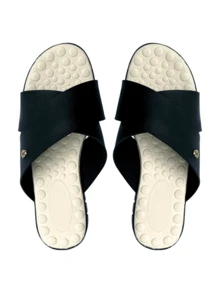 Women's Slipper Sandal Orthopedic Shoe For Heel Spurs And Plantar Fasciitis Comfortable Massager - 黑色 - 查看 5