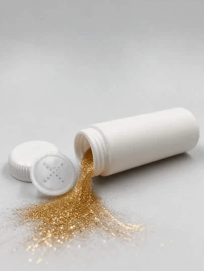 1/2/5个装 60毫升黑白塑料粉末筛瓶 - 带网筛的空粉末分配器，均匀分布粉末 - 适用于厨房香料/婴儿爽身粉/头发闪粉（厂家直销）