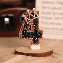 1pc Birthday Candle Number, Holiday Party Cake Decor, Shiny Crown Design Elegant Candle Gifts Graduation,Wedding - Multicolor - View 6
