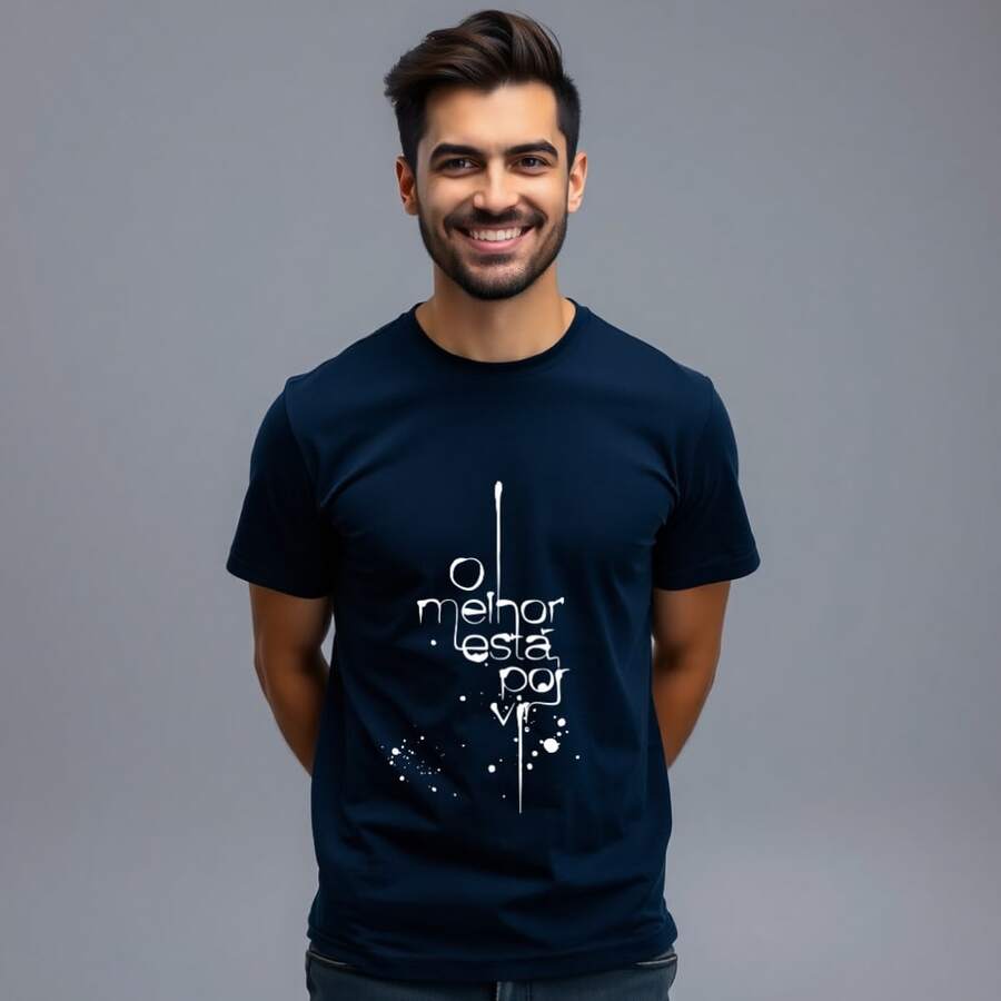 "The Best Is Yet To Come" Christian Premium Fabric T-Shirt - Navy Blue - View 1