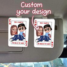 定制款“你是我的国王/女王”Y2K情侣款——个性化亚克力汽车遮阳罩——情人节礼物、周年纪念礼物（送给他的）或礼物（送给她的）。 - 彩色 - 查看 1