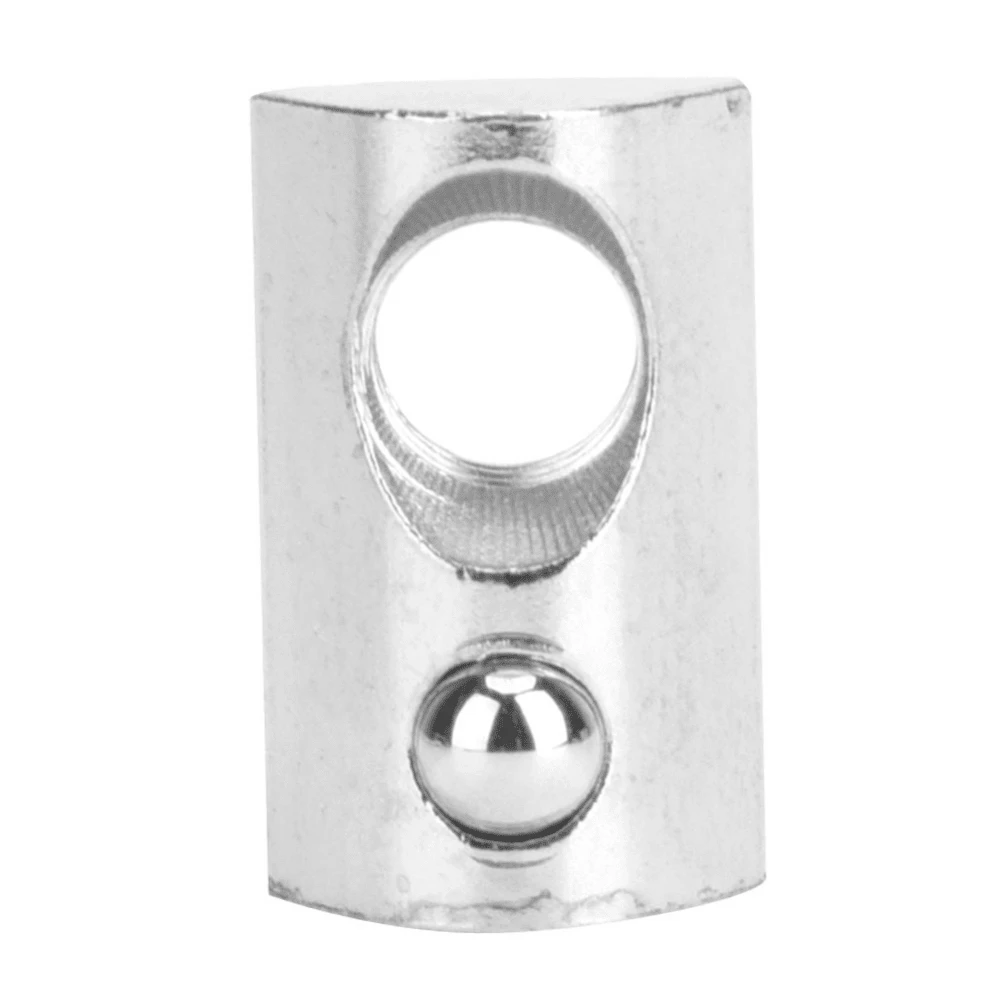 Tuercas elásticas estándar europeo, 50 pcs, 40-M8, para perfiles aluminio, acero carbono de calidad, recubrimiento de níquel, resistente a corrosión, duraderas, múltiples especificaciones, tuercas ranura en T, añadir abrazaderas sin desmontar, rosca precisa, conexión estrecha - Plateado - Ver 1