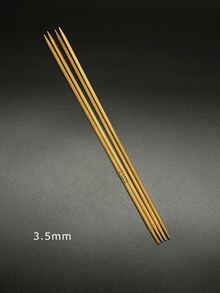 4支/套竹制针织针，9.8英寸/25厘米长碳化双头针织针，适用于编织毛衣、裤子、帽子、手套、围巾等。可选尺寸：2.0毫米-10.0毫米