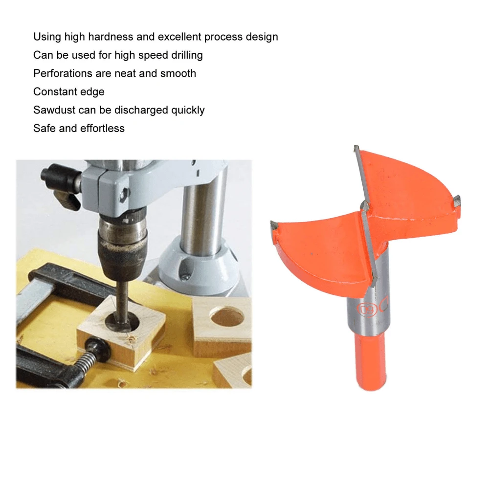 Escariador broca carpintería 16-60mm, carburo cementado, alta dureza y precisión, diseño proceso excelente para taladrado rápido, perforación limpia, evacuación rápida virutas, se guro y ahorra esfuerzo. Apto para maderas diversas (cajones, clavos puertas). Utilizable en taladros de prensa, pistola, banco, verticales, eléctricos manuales/de sobremesa. Diseño cabeza curva arco facilita eliminación virutas y aumenta eficiencia. - Naranja Coral - Ver 1