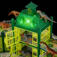 215PCS Dinosaur Park Playset With Lights & Sounds, 3+ DIY Dino Dollhouse Fort, 18 Realistic Dinosaur Figures, STEM Educational Toy, Birthday Gift For Kids Boys Girls - 215PCS - 查看 5