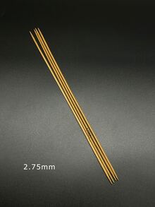 4支/套竹制针织针，9.8英寸/25厘米长碳化双头针织针，适用于编织毛衣、裤子、帽子、手套、围巾等。可选尺寸：2.0毫米-10.0毫米