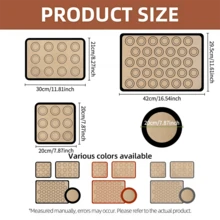 4pcs Macaron Baking Mats - Reusable Non-Stick Baking Mats For Making Macarons And Cookies, Easy To Clean Silicone Baking Liners, Round And Square Cake Mats, Macaron Cookie Rolling Mat - Multicolor - View 3