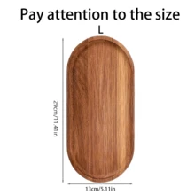 1个椭圆形木质托盘，浴室木质托盘，梳妆托盘，香水托盘，浴室装饰，家居装饰，卧室装饰，客厅配件，浴室配件，斋月装饰品，适用于浴室、台面、水槽、马桶，送给妈妈的绝佳礼物 - 棕色 - 查看 10