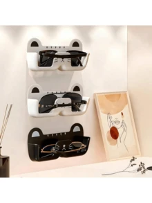 1/2pcs Wall-Mounted Sunglass Organizer, Cute Cat-Shaped Fashion Glasses Holder, Space Saving Eyeglasses Display Stand, Punch-Free Glasses Storage Rack For Entryway, Living Room, Bedroom, Bathroom, Office, Dorm. Home Decor. - Multicolor - View 5