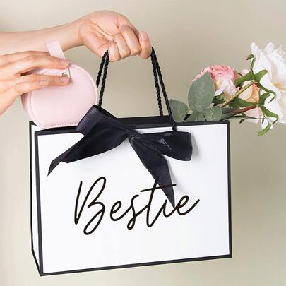 1pc Best Friend Gift Bag, Unique Sister Shopping Tote Bag, Suitable For Best Friend, Friend's Birthday, Christmas, Thanksgiving And Other Occasions