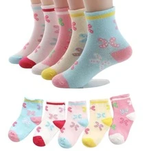 Kit 12 Pares Meia Infantil Menina Estampas Com desenhos Divertidos Confortável - Multicolorido - Visão 1