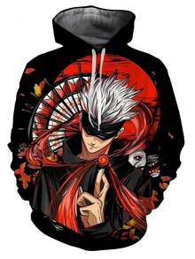 Fashion Anime 3D Printed Hoodie, Unisex Fashion Casual Anime Pullover - style - 查看 2