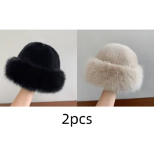 1/2顶冬季保暖护耳加绒渔夫帽，男女通用蒙古风防风滑雪帽，韩版百搭渔夫帽，冬季加绒渔夫帽，女士时尚加厚帽，冬季保暖无檐帽，冬季装备，冬季必备帽子 - 彩色 - 查看 18