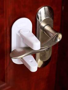 1 pieza Tope de puerta antideslizante Tatuki para el hogar, sin necesidad de espacio en la puerta, portátil, adecuado para el cierre de la perilla de la puerta del bebé - Blanco - Ver 1