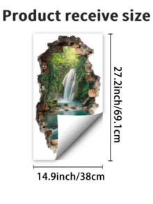 1片创意3D风景墙贴，自粘可移除墙贴，适用于客厅、卧室、家居装饰 - 彩色 - 查看 7