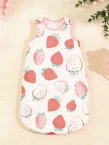 1件装Oeko-Tex认证卡通印花婴儿睡袋，柔软舒适，适合新生儿日常使用，四季皆宜