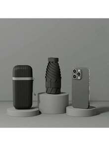 1把迷你五折胶囊伞，便携式紧凑遮阳伞，晴雨两用，防紫外线