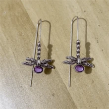 Women Dangle Earrings - Purple - View 3