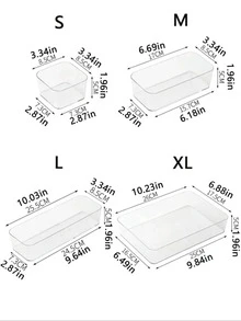 7件/6件/4件/1件抽屜收納分隔盒，珠寶收納盒，透明PET塑料材質，多功能配件收納盒，適用於珠寶、化妝品、梳子、鏡子、鑷子等，可用作節日禮物 - 無色 - 查看 10