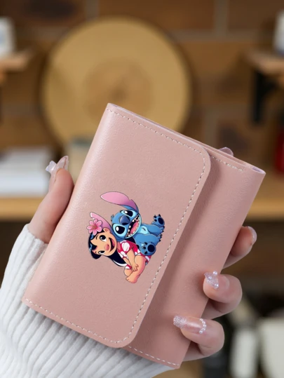 1 pieza Billetera corta plegable de unicolor con costura retro, delgada cartera de cuero PU con múltiples ranuras para tarjetas de crédito, monedero versátil y duradero, adecuado para viajes, escuela, uso diario, regalo de vacaciones