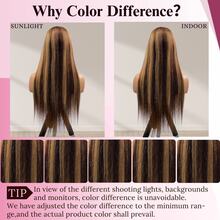 13x6 13x4HD Clear Lace Front Wig, Brazilian Human Blended Hair Straight, Glue-Free - 200% Density Forehead, Pre-Plucked Hairline & Baby Hair, 34 Inches Natural Black, Easy To Wear, No Glue Required - SP4/27 - View 9