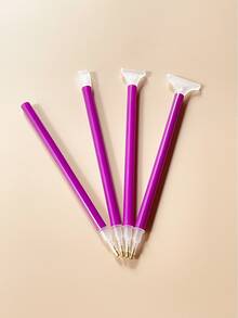 4pcs/Set Diamond Painting Glue Pen Kit, Includes Diamond Pen Tips In Pink/Blue/Purple Colors - Multicolor - View 6