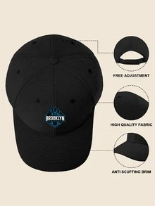 Brooklyn Skyline Pattern Printed Casual Sports Baseball Cap  Adjustable  Strap Dad Hat, Urban Cool Style, Premium  Blend, Perfect For Outdoor Activities, Great Gift Choice For Men & Women! - màu đen - Xem 5