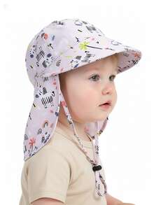 1 pezzo Cappello da sole in rete traspirante per bambini con motivi a cartone animato di unicorno/leone/zoo/zebra/orso/oceano, adatto per attività all'aperto di bambini piccoli, parco giochi, viaggi, spiaggia, nuoto - Multicolore - Visualizzare 6