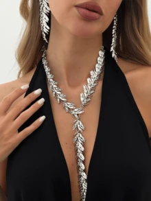 1件波西米亚风几何麦穗拼接女士时尚项链，优雅百搭，适合派对、日常休闲佩戴、情侣约会、婚礼、女士生日、节日等场合，是理想的珠宝礼物之选。 - 項鍊 - 查看 3