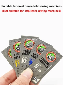 Organ家用缝纫机针HAX1，适用于Janome、Brother缝纫机针9/65、11/75、12/80、14/90、18/110、21/130 - 彩色 - 查看 3