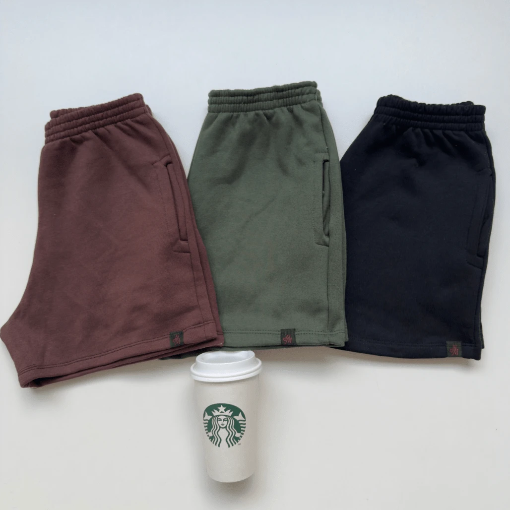 Set Of 3 Women's Shorts With Pockets In Comfortable Fleece For Everyday Wear. - Brown. Green. Black - View 1