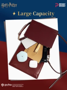 Harry Potter 女童斜挎包 - 霍格沃茨魔法学校背包，格兰芬多和斯莱特林复古风格拉链钱包，适合通勤、外出、聚会、圣诞节、万圣节、生日和其他场合，是送给女性和上班族的绝佳礼物 - 彩色 - 查看 10