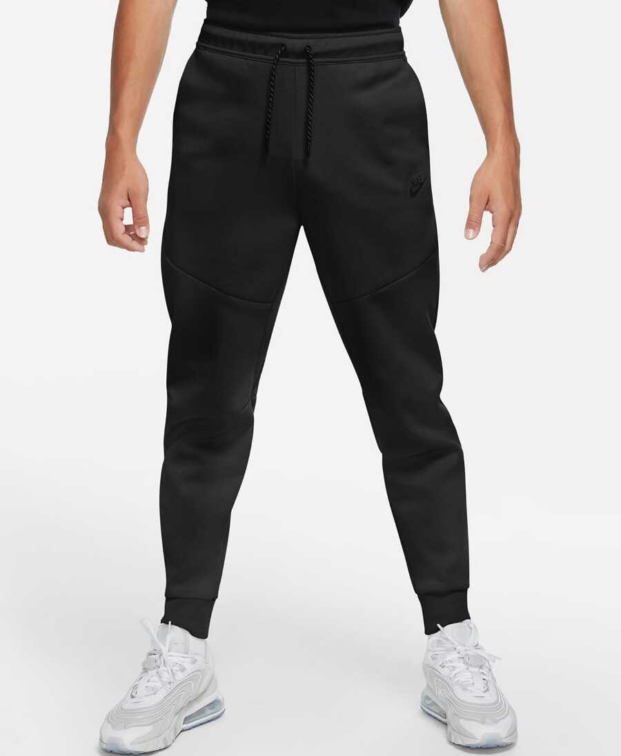 Nike Unisex Tech-Inspired Zip Hoodie & Jogger, Slim Fit Tapered Tracksuit With Cozy Lining, No Shrinkage, Effortless Streetwear Graphic Outerwear For Men & Women Hoodi Sweatpants - Quần nỉ đen - Xem 1