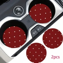 2pcs Car Cup Holder Coasters, Non-Slip Shock-Proof Universal Stylish Car Cup Mats, Small/Medium/Large Polka Dot Coasters, Ideal Valentine's Day Gift For Her - A - View 5