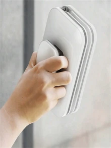 双面磁性玻璃清洁工具,强力磁性玻璃清洁器,适用于高层建筑,适用于3-10毫米厚的窗户 - 白色 - 查看 4